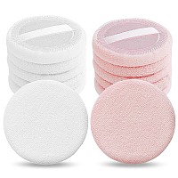 Sibba 12 Pcs Blush Loose Powder Puff Face Setting Body Makeup Soft Velour Sponge Beauty Blender Make Up Mini Portable Finger App