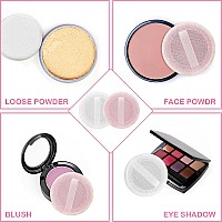 Sibba 12 Pcs Blush Loose Powder Puff Face Setting Body Makeup Soft Velour Sponge Beauty Blender Make Up Mini Portable Finger App