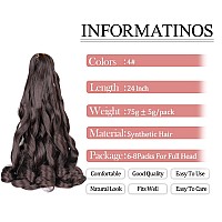 French Curly Braiding Hair4 Brown Synthetic Bouncy Braiding Hair Extensions 75Gpack Crochet Hair Extensions 24Inch 8Pack Fren