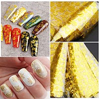 Christmas Nail Art Stickers Gold Xmas Nail Foils Transfer Decals 10 Sheets Holographic Nail Art Foil Winter Acrylic Nails Suppl