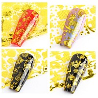 Christmas Nail Art Stickers Gold Xmas Nail Foils Transfer Decals 10 Sheets Holographic Nail Art Foil Winter Acrylic Nails Suppl