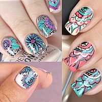 10 Sheets Holographic Nail Foil Transfer Stickers Bohemian Nail Art Foils Design Starry Sky Color Full Wraps Nail Decals For W