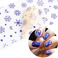 10 Sheets Snowflakes Nail Art Foils Stickers Holographic Christmas Nail Decals Winter Snowflake Nail Foil Transfer Sticker Ac