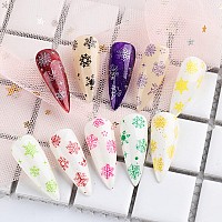 10 Sheets Snowflakes Nail Art Foils Stickers Holographic Christmas Nail Decals Winter Snowflake Nail Foil Transfer Sticker Ac