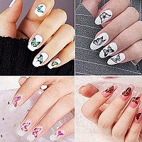 Butterfly Nail Art Foils Transfer Stickers Holographic Foil Nail Art Supplies Nail Decals Adhesive Designs For Women Girls Nails