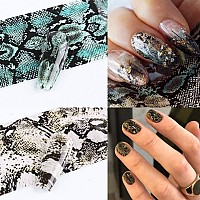 Snake Nail Art Stickers Nail Foils Transfer Decals Snake Skin Print Nail Art Design Holographic Starry Sky Foil Nail Art Decorat