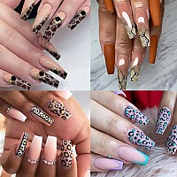 Leopard Nail Foil Transfer Stickers Nail Art Supplies Animal Print Nail Foil Decals Leopard Print Nails Foils Design For Women