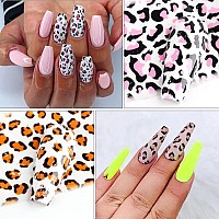 Leopard Nail Foil Transfer Stickers Nail Art Supplies Animal Print Nail Foil Decals Leopard Print Nails Foils Design For Women