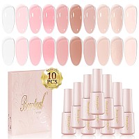 Beautpal Milky White Jelly Nude Gel Nail Polish Set 10 Transparent Colors Sheer Pink Orange Soak Off Uvled Lamp Gel Nail Kit F