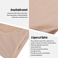 Underarm Sweat Pads Sweat Guard Underwear Sweat Vest Short Sleeve Reusable Armpit Sweat Pads for Women Girls Skin Color (L)