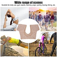 Underarm Sweat Pads Sweat Guard Underwear Sweat Vest Short Sleeve Reusable Armpit Sweat Pads for Women Girls Skin Color (L)