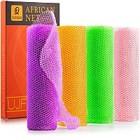 4 Pieces African Net Sponge African Net Long Net Bath Sponge Exfoliating Shower Body Scrubber Back Scrubber Skin Smoothergreat