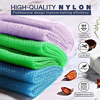 3 Pieces African Exfoliating Net African Net Long Net Bath Sponge Exfoliating Shower Body Scrubber Back Scrubber Skin Smootherg