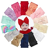 Yanjie Baby Headbands Handmade Elastic Nylon Hairbands With Hair Bows For Newborns Girls Toddlers And Kids In Black Red P