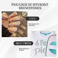 Htvront Rhinestones For Crafting Crystal Hotfix Rhinestones Come With Hot Melting Glue Bright Color Shining Flatback Rhinest