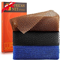 3 Pieces African Bath Sponge African Net Long Net Bath Sponge Exfoliating Shower Body Scrubber Back Scrubber Skin Smoothergreat