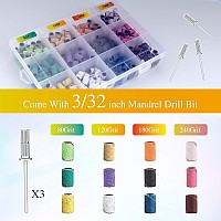 360 Pcs Sanding Bands For Nail Drill Professional Nail Drill Bits 4 Size Coarse Fine Drill Bits For Nails Set 80120180240 3