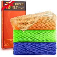 3 Pieces African Bath Sponge African Net Long Net Bath Sponge Exfoliating Shower Body Scrubber Back Scrubber Skin Smoothergreat