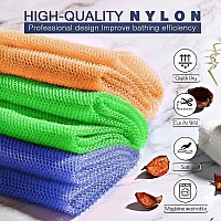 3 Pieces African Bath Sponge African Net Long Net Bath Sponge Exfoliating Shower Body Scrubber Back Scrubber Skin Smoothergreat