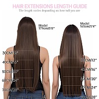 Befana Clip In Hair Extensions14 Inch 7 Pcs 70G 2A Light Dark Brown Human Hair Extensions Clip Ins Natural Soft Straight Doub