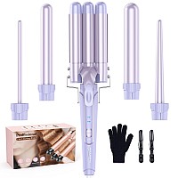 Waver Curling Iron Curling Wand Bestope Pro 5 In 1 Curling Wand Set With 3 Barrel Hair Crimper For Women Fast Heating Crimper