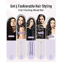 Waver Curling Iron Curling Wand Bestope Pro 5 In 1 Curling Wand Set With 3 Barrel Hair Crimper For Women Fast Heating Crimper