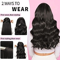 Befana Clip In Hair Extensions Real Human Hai14 Inch 7 Pcs 70G Hair Extensions Clip In 1B Natural Black Double Weft Clip In H