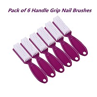 Squligt 6Pcs Nail Brush For Cleaning Fingernails Handle Grip Cleaning Brush For Nail And Toenail Nail Dust Brush Manicure Pedi