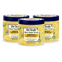 Dr Teal's Shea Sugar Scrub, Prebiotic Lemon Balm, 19 oz (Pack of 3) (Packaging May Vary)