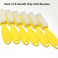 Squligt 6Pcs Nail Brush For Cleaning Fingernails Handle Grip Cleaning Brush For Nail And Toenail Nail Dust Brush Manicure Pedi