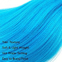 Gozill Blue Braiding Hair Pre Stretched Short Box Braiding Hair Extension 16 Inch Pack Of 6