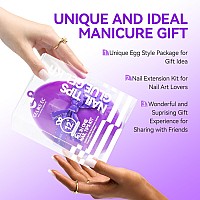 Gelike Ec Gel X Nail Kit 6 In 1 Milky White Uv Gel Glue 16Ml No Wipe Top Coat Gel 8Ml 528Pcs Short Square Nail Tips And Uv L