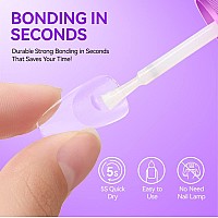 Gelike Ec 2Pcs Strong Adhesive Nail Glue Brush On Nail Glue For Acrylic Nails Tips Press On Nails Quickdrying Nail Bond Su