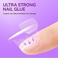 Gelike Ec 2Pcs Strong Adhesive Nail Glue Brush On Nail Glue For Acrylic Nails Tips Press On Nails Quickdrying Nail Bond Su