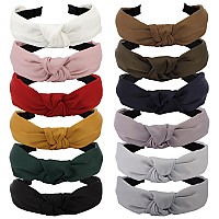 Velscrun Colorful Knotted Silk Satin Headbands Pack Wide Boho Headbands For Women Cute Fashion Hair Accessories Gifts