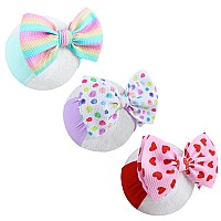 Yanjie Valentine Handmade Bow Headbands Red Hair Bows On Elastic Nylon Hairbands For Newborns Toddlers And Valentines Day