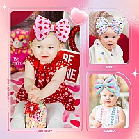 Yanjie Valentine Handmade Bow Headbands Red Hair Bows On Elastic Nylon Hairbands For Newborns Toddlers And Valentines Day