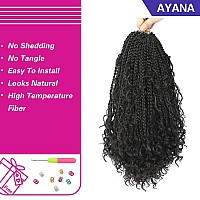 Ayana Goddess Box Braids Crochet Hair 10 Inch 8 Pack Bohomian Crochet Braids Box Braids Crochet Box Braids Curly Ends Synthetic