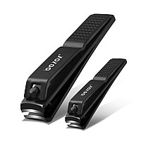 Bezox Nail Clippers Set Of 2 Stainless Steel Fingernail Clipper And Toenail Clippers For Men And Women