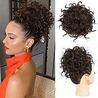 Lommel Messy Bun Hair Piece For Women Elastic Drawstring Loose Wave Curly Scrunchies Ponytail Extension Synthetic Hair Extensi