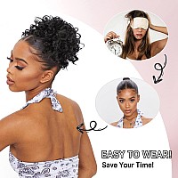 Lommel Messy Bun Hair Piece For Women Elastic Drawstring Loose Wave Curly Scrunchies Ponytail Extension Synthetic Hair Extensi