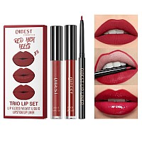 Maepeor All In One Lip Kit 3 In 1 Smooth Lipliner Lipgloss And Lipstick Set With Matte Velvet Liquid Lipstick Hydrating Moisturi