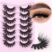 Lashes Flat Faux Mink Eyelashes Fluffy 20Mm Long False Eyelashes Dramatic Cat Eye Eyelashes Wispy 3D Crossed Thick Fox Eyelashes