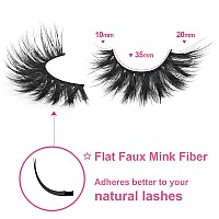 Lashes Flat Faux Mink Eyelashes Fluffy 20Mm Long False Eyelashes Dramatic Cat Eye Eyelashes Wispy 3D Crossed Thick Fox Eyelashes