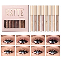 Maepeor Matte Liquid Eyeshadow 8 Colors Neutral Naked Smooth Creamy Eyeshadow Set Lightweight Highpigmented And Waterproof Long