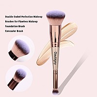 Daubigny Makeup Brushes Dualended Foundation Brush Concealer Brush Perfect For Any Look Premium Luxe Hair Rounded Taperd Flawle