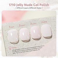 Gaoy Jelly Nude Gel Nail Polish 16Ml Sheer Pink Translucent Gel Polish Uv Light Cure For Nail Art Diy 1710 Pink Wedding