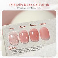 Gaoy Jelly Nude Gel Nail Polish 16Ml Sheer Pink Translucent Gel Polish Uv Light Cure For Nail Art Diy 1718 Fruit Jelly