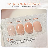 Gaoy Jelly Nude Gel Nail Polish 16Ml Sheer Peach Translucent Gel Polish Uv Light Cure For Nail Art Diy 1717 Pale Peach