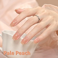 Gaoy Jelly Nude Gel Nail Polish 16Ml Sheer Peach Translucent Gel Polish Uv Light Cure For Nail Art Diy 1717 Pale Peach